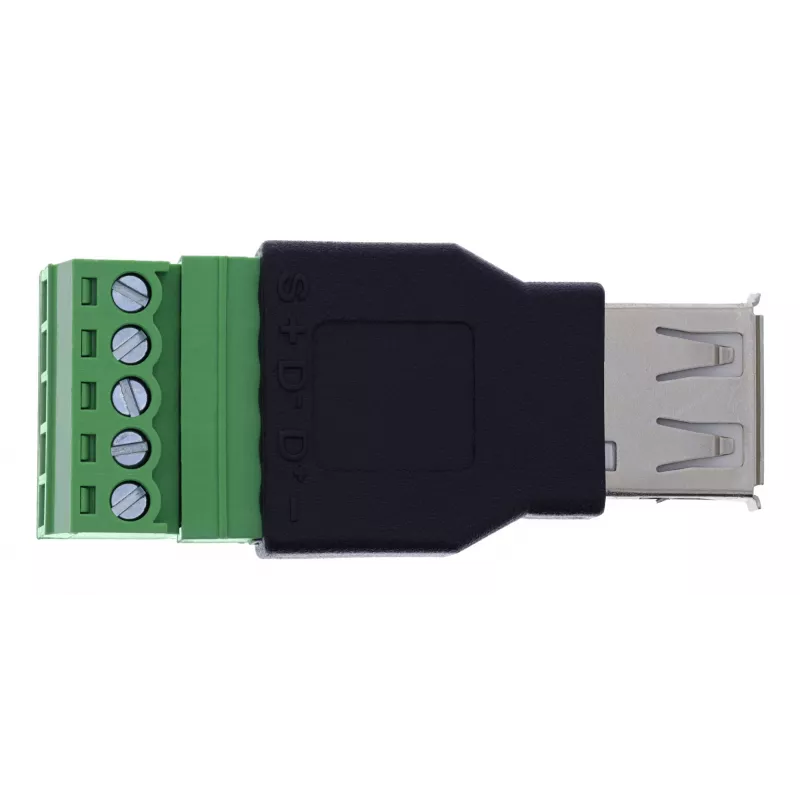 InLine 92504B vadu savienotājs USB-A / spaiļu bloks, 5 kontaktu Melns, Zaļš