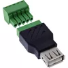 InLine 92504B vadu savienotājs USB-A / spaiļu bloks, 5 kontaktu Melns, Zaļš