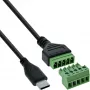 InLine 92504E vadu savienotājs USB-C / Spaiļu bloks, 5 kontaktu, melns, zaļš