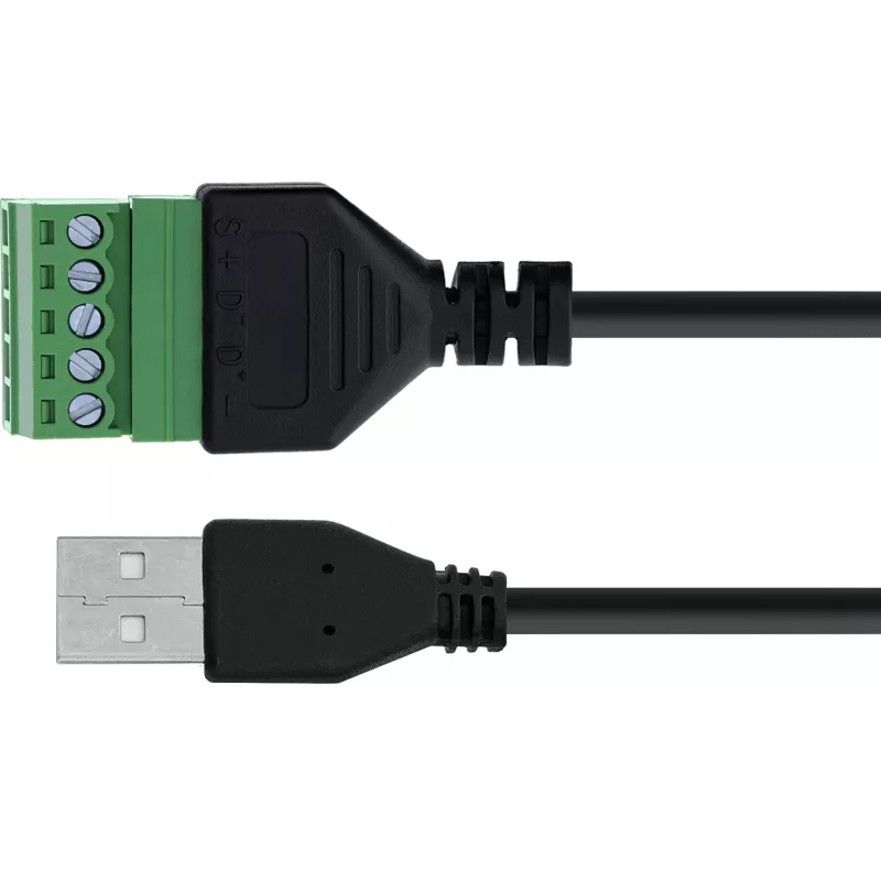 InLine 92504G vadu savienotājs USB-A / Spaiļu bloks, 5 kontaktu Melns, Zaļš