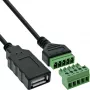 InLine 92504H vadu savienotājs USB-A / spaiļu bloks, 5 kontaktu, melns, zaļš