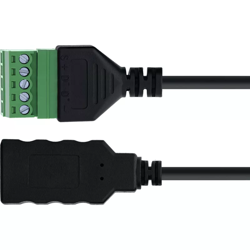 InLine 92504H vadu savienotājs USB-A / spaiļu bloks, 5 kontaktu, melns, zaļš