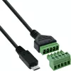 InLine 92504C vadu savienotājs Micro USB / spaiļu bloks, 5 kontaktu, melns, zaļš