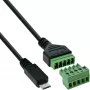 InLine 92504C vadu savienotājs Micro USB / spaiļu bloks, 5 kontaktu, melns, zaļš