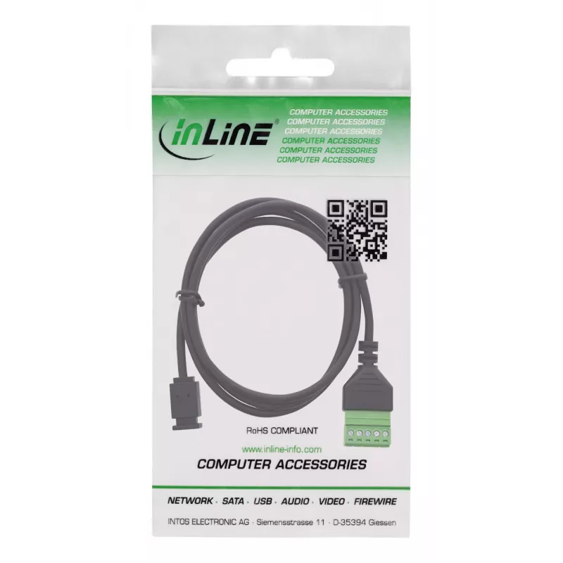 InLine 92504D vada savienotājs Micro USB / spaiļu bloks, 5 kontaktu Melns, Zaļš
