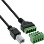 InLine 92504I vadu savienotājs USB-B / Spaļu bloks, 5 kontaktu, melns, zaļš