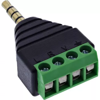 InLine 92504J vadu savienotājs 3.5 mm 4-pin ligzda TRRS / Skrūvspaiļu bloks 4 spailes Melns, Zaļš