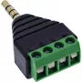 InLine 92504J vadu savienotājs 3.5 mm 4-pin ligzda TRRS / Skrūvspaiļu bloks 4 spailes Melns, Zaļš