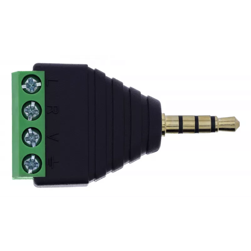 InLine 92504J vadu savienotājs 3.5 mm 4-pin ligzda TRRS / Skrūvspaiļu bloks 4 spailes Melns, Zaļš