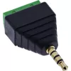 InLine 92504J vadu savienotājs 3.5 mm 4-pin ligzda TRRS / Skrūvspaiļu bloks 4 spailes Melns, Zaļš