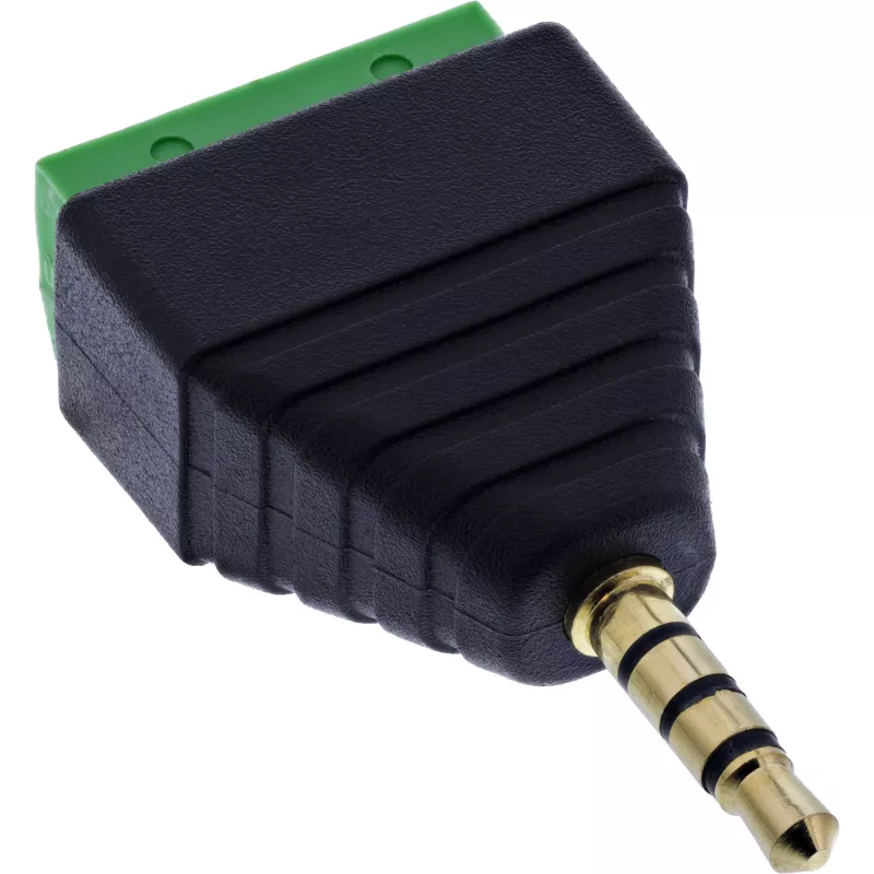 InLine 92504J vadu savienotājs 3.5 mm 4-pin ligzda TRRS / Skrūvspaiļu bloks 4 spailes Melns, Zaļš
