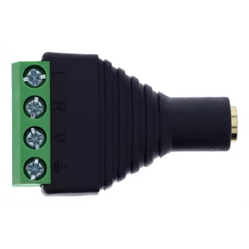 InLine 92504K vadu savienotājs 3,5 mm 4 kontaktu ligzda TRRS / Spaiļu bloks 4 spailes Melns, Zaļš