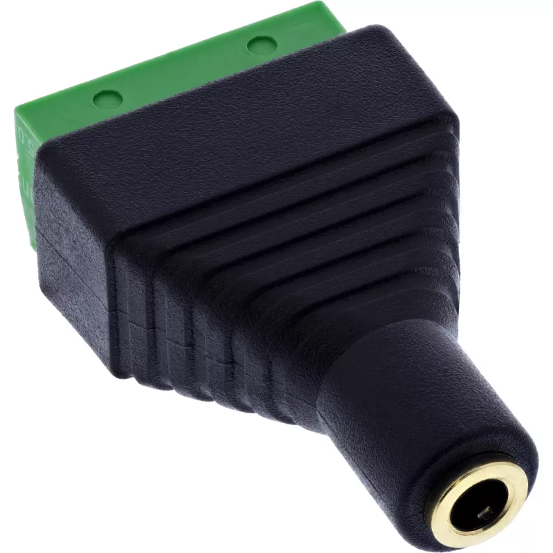 InLine 92504K vadu savienotājs 3,5 mm 4 kontaktu ligzda TRRS / Spaiļu bloks 4 spailes Melns, Zaļš