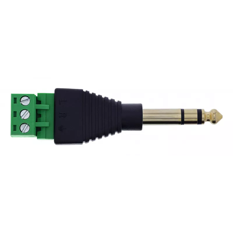 InLine 92504L vadu savienotājs 6,35 mm 3 kontaktu ligzda TRS / Spaiļu bloks 3 spailes Melns, Zaļš