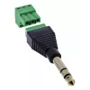InLine 92504L vadu savienotājs 6,35 mm 3 kontaktu ligzda TRS / Spaiļu bloks 3 spailes Melns, Zaļš