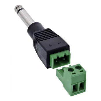 InLine 92504M vadu savienotājs 6,35 mm 2 kontaktu ligzda TS / Spaiļu bloks 2 spailes Melns, Zaļš