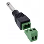 InLine 92504M vadu savienotājs 6,35 mm 2 kontaktu ligzda TS / Spaiļu bloks 2 spailes Melns, Zaļš