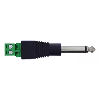 InLine 92504M vadu savienotājs 6,35 mm 2 kontaktu ligzda TS / Spaiļu bloks 2 spailes Melns, Zaļš