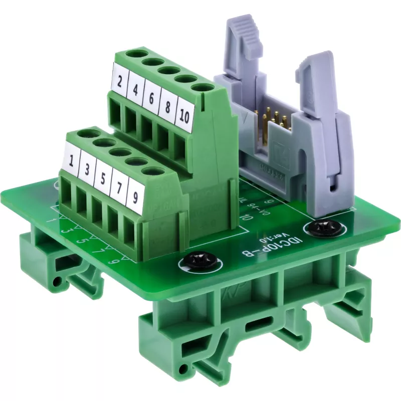 InLine 92504O vadu savienotājs IDC 10 / Spaiļu bloks 5 spailes Zaļa, Gaiši pelēka