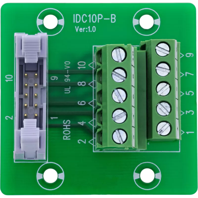 InLine 92504O vadu savienotājs IDC 10 / Spaiļu bloks 5 spailes Zaļa, Gaiši pelēka