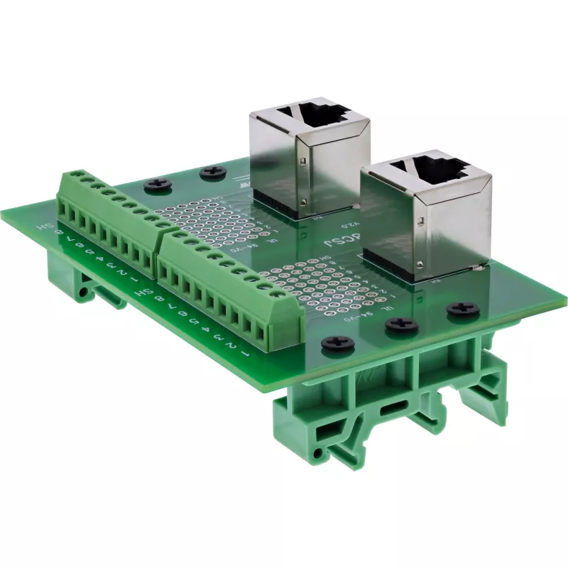 InLine 92505D vadu savienotājs 2x RJ45 8P8C / 2x spaiļu bloks 9 spailes Zaļš