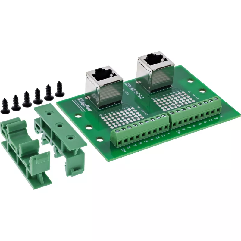 InLine 92505D vadu savienotājs 2x RJ45 8P8C / 2x spaiļu bloks 9 spailes Zaļš