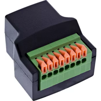 InLine 92505E vadu savienotājs RJ45 8P8C / Spaiļu bloks, 8 kontaktu, melns