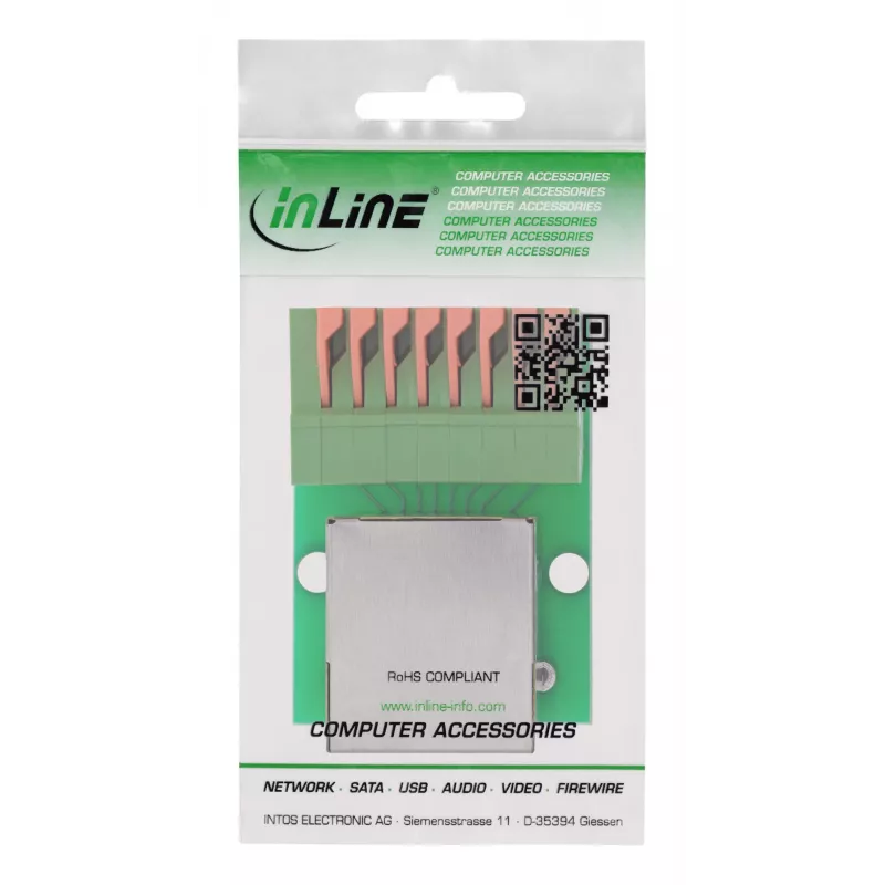 InLine 92505F vada savienotājs RJ45 Cat.5e 8P8C / Spaiļu bloks, 8 kontaktu, zaļš