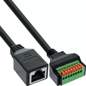 InLine 92505H vadu savienotājs RJ45 Cat.5e 8P8C / spaiļu bloks, 8 kontaktu, melns