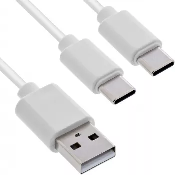 InLine 35122W USB kabelis USB 2.0 2 m USB A 2 x USB C Balts