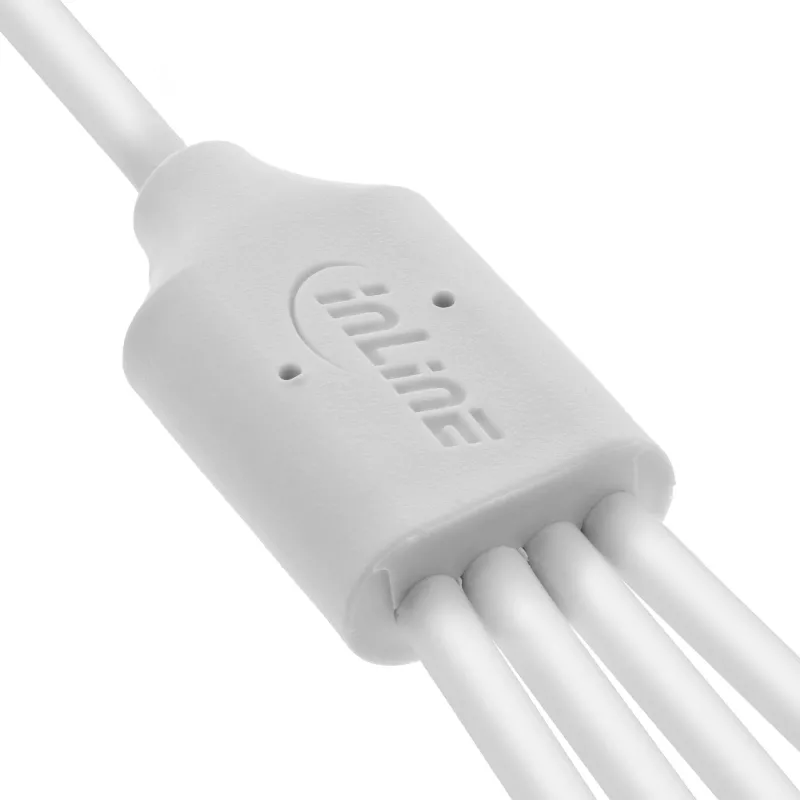 InLine 35146W USB kabelis USB 2.0 0,5 m USB A 4 x USB-C Balts