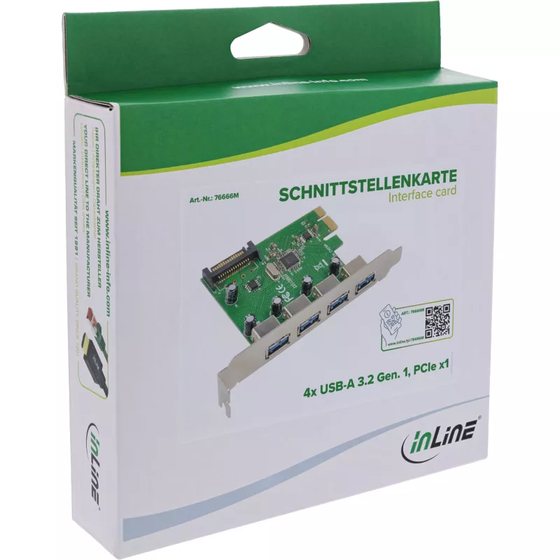 InLine 76666M interfeisa kartes/adapteri Iekšējs USB 3.2 Gen 1 (3.1 Gen 1)