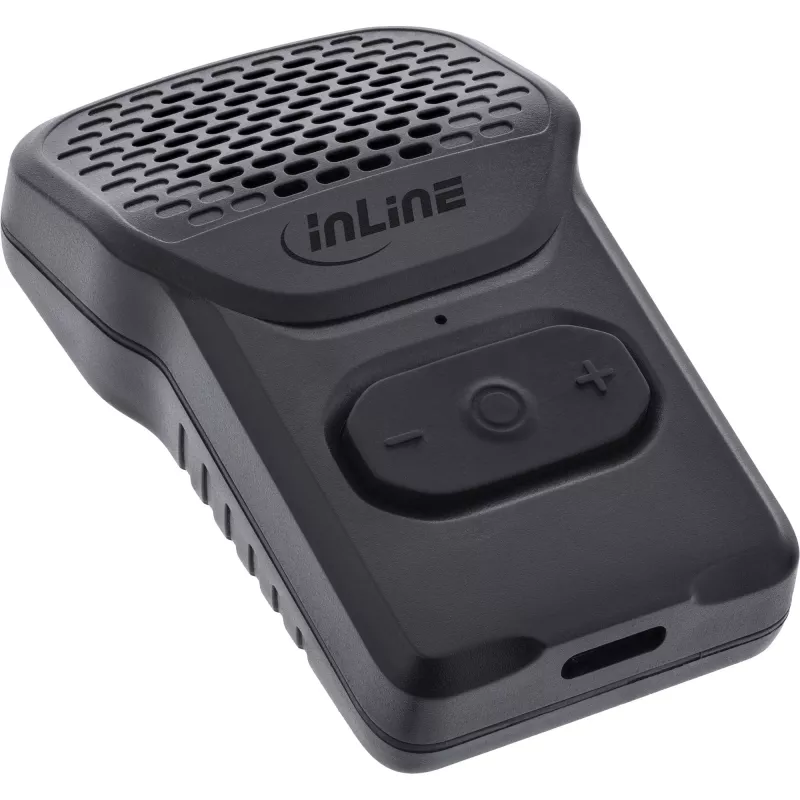 Mono portatīvais skaļrunis InLine 55383 — melns, draiveris 2,8 cm, Bluetooth 2,4 GHz (darbības rādiuss 10 m)