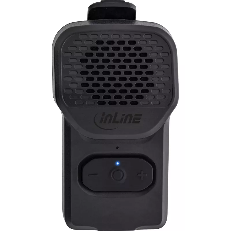 Mono portatīvais skaļrunis InLine 55383 — melns, draiveris 2,8 cm, Bluetooth 2,4 GHz (darbības rādiuss 10 m)