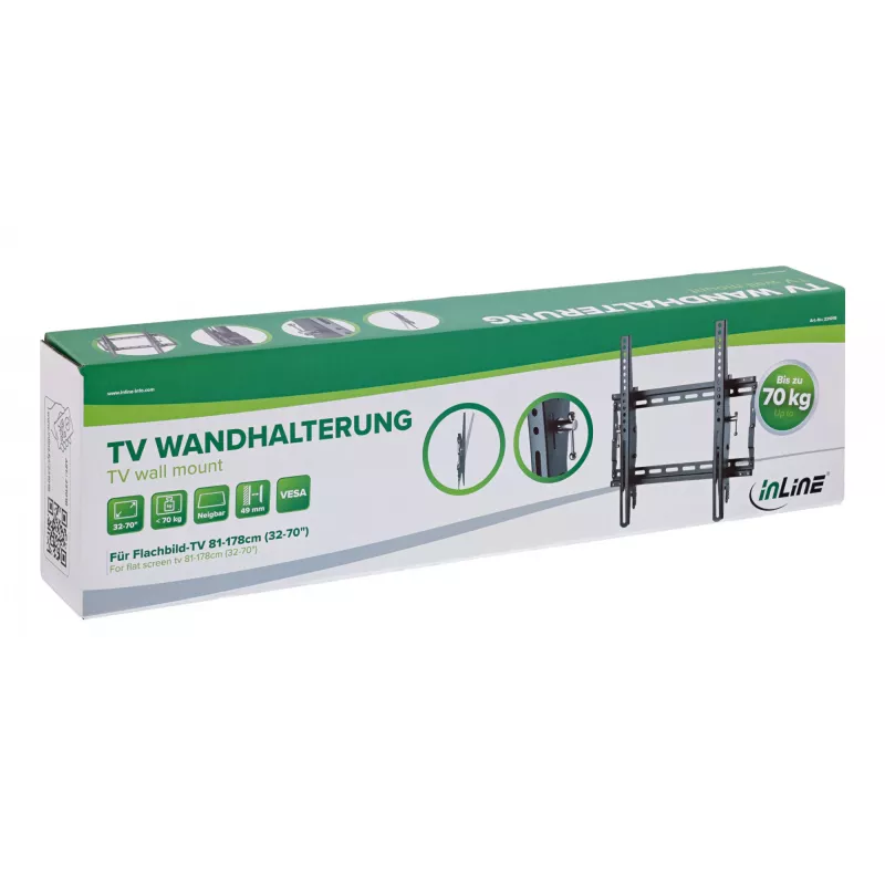 InLine 23101B TV stiprinājums/statīvs 177,8 cm (70 collas) Melns