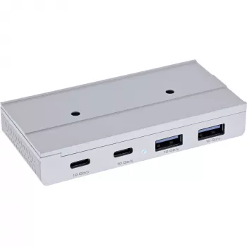InLine 35395M saskarnes centrmezgls USB 3.2 Gen 2 (3.1 Gen 2) Type-C 10000 Mbit/s Sudraba krāsā