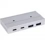 InLine 35395M saskarnes centrmezgls USB 3.2 Gen 2 (3.1 Gen 2) Type-C 10000 Mbit/s Sudraba krāsā