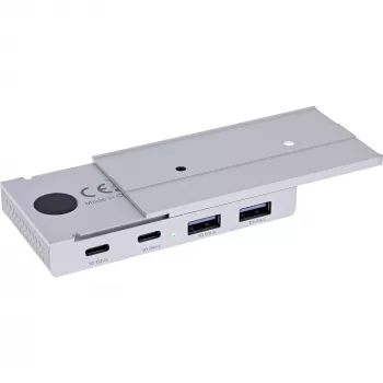 InLine 35395M saskarnes centrmezgls USB 3.2 Gen 2 (3.1 Gen 2) Type-C 10000 Mbit/s Sudraba krāsā