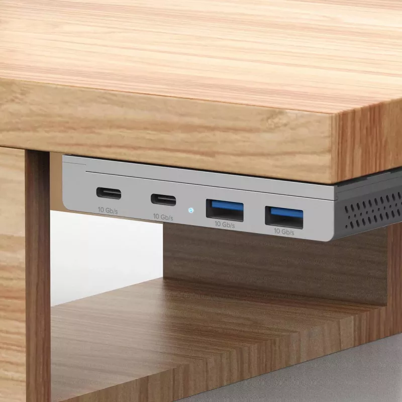 InLine 35395M saskarnes centrmezgls USB 3.2 Gen 2 (3.1 Gen 2) Type-C 10000 Mbit/s Sudraba krāsā