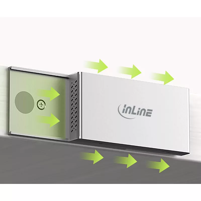 InLine 35395M saskarnes centrmezgls USB 3.2 Gen 2 (3.1 Gen 2) Type-C 10000 Mbit/s Sudraba krāsā