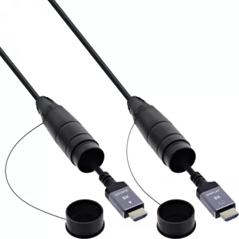 HDMI kabelis InLine 17950T, 50 m, HDMI Type A vīriešu–vīriešu, HDMI 2.1, 48 Gbit/s, melns