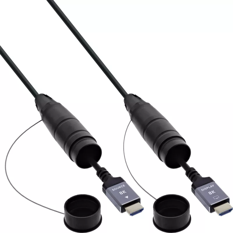 HDMI kabelis InLine 17950T, 50 m, HDMI Type A vīriešu–vīriešu, HDMI 2.1, 48 Gbit/s, melns