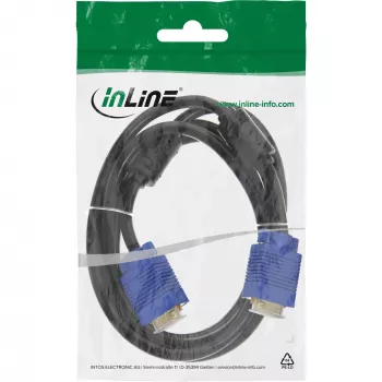 VGA kabelis InLine 17715T — InLine VGA 17715T, svars 199 g, izmēri A15×P33 mm