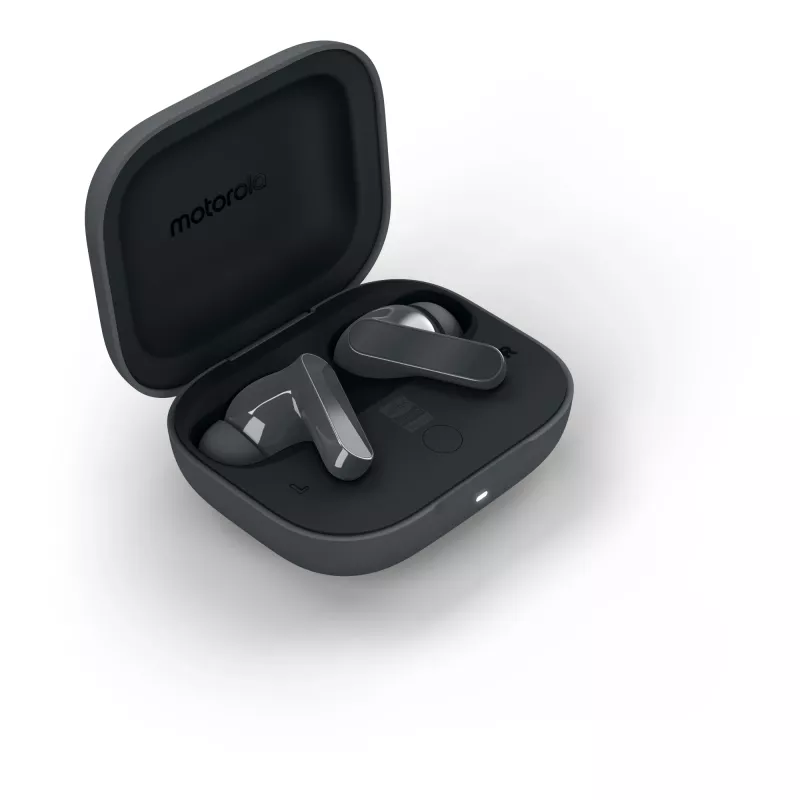Austiņas MOTOROLA Moto Buds Bass TWS Bluetooth ievietojamās zvaniem un mūzikai, melnas, 51 g