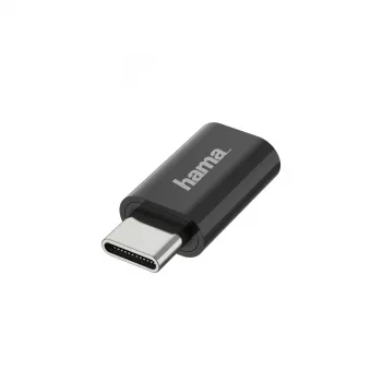 savienotāju adapteris Hama 00200310 Micro USB uz USB-C Melns