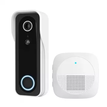 Video durvju zvans TRUST DOORCAM-3000, 3 MP, Wi-Fi 2,4 GHz, MicroSD līdz 256 GB, Baterija/USB, Melns/Balts
