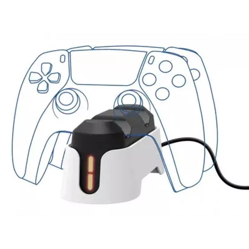 Uzlādes statīvs Trust GXT 228 Dual priekš PlayStation 5, melns un balts