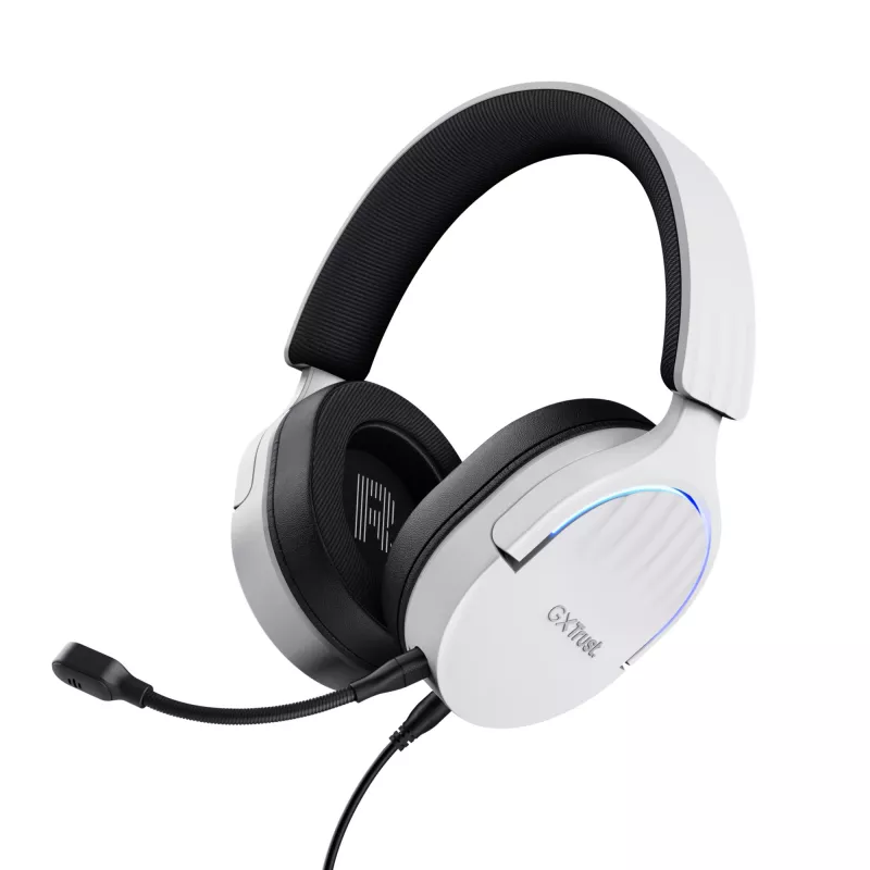 Trust GXT 490 FAYZO austiņas ar vadu, galvas saiti, motocikliem, USB A tips, melnā un baltā krāsā