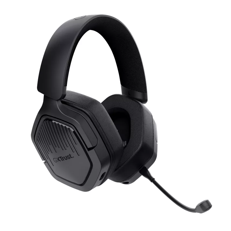 Trust GXT 493 Carus austiņas, vadu un bezvadu, galvas stīpa, ķiveres tipa, spēlēm, USB Type-C / USB Type-A, Bluetooth, melnas