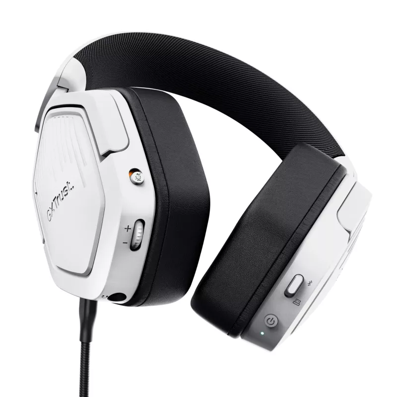 Trust GXT 493W Carus austiņas vadu un bezvadu, galvas lente, ķivere Spēļu USB Type-C / USB Type-A Bluetooth Balts